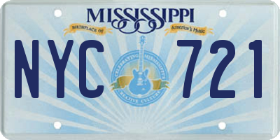 MS license plate NYC721