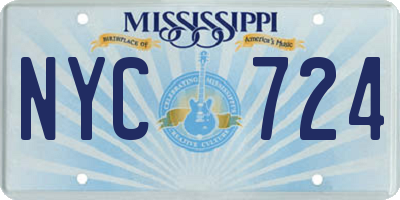 MS license plate NYC724