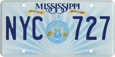 MS license plate NYC727