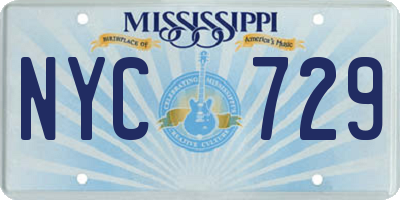 MS license plate NYC729