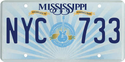 MS license plate NYC733