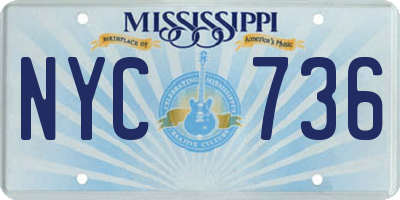 MS license plate NYC736