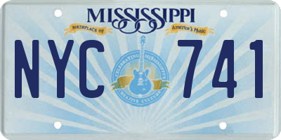 MS license plate NYC741