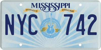 MS license plate NYC742
