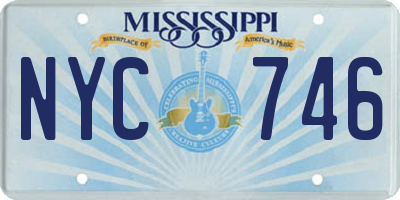 MS license plate NYC746