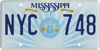 MS license plate NYC748