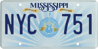 MS license plate NYC751