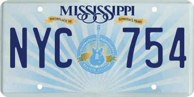MS license plate NYC754