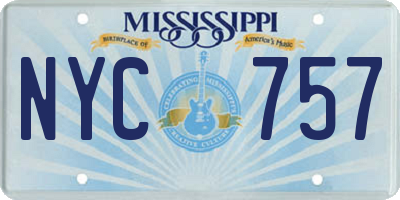 MS license plate NYC757