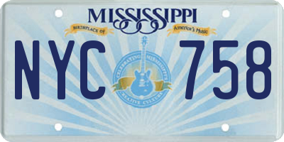MS license plate NYC758