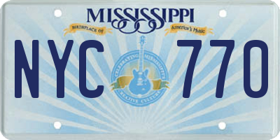 MS license plate NYC770
