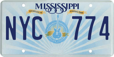 MS license plate NYC774