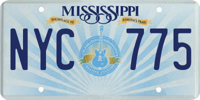 MS license plate NYC775