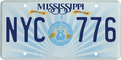 MS license plate NYC776
