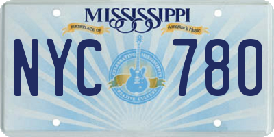 MS license plate NYC780