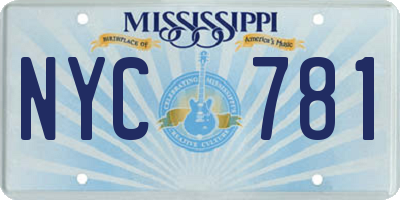 MS license plate NYC781