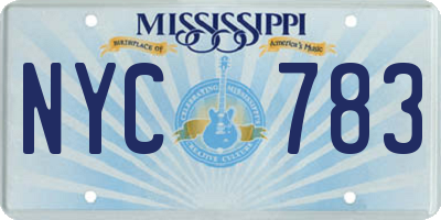 MS license plate NYC783