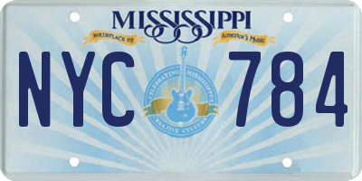 MS license plate NYC784