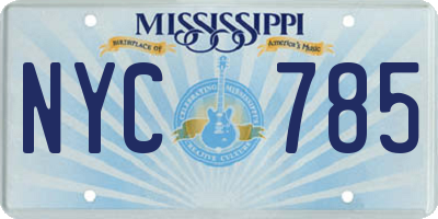 MS license plate NYC785