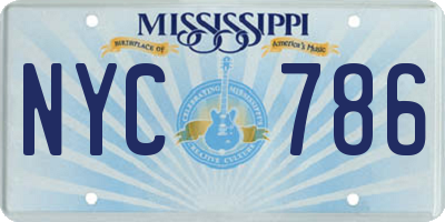 MS license plate NYC786