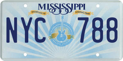 MS license plate NYC788