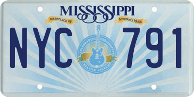MS license plate NYC791
