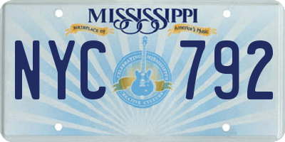 MS license plate NYC792