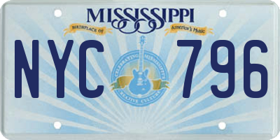 MS license plate NYC796