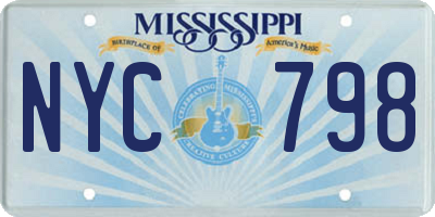 MS license plate NYC798