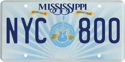 MS license plate NYC800