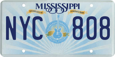 MS license plate NYC808
