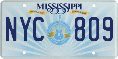 MS license plate NYC809