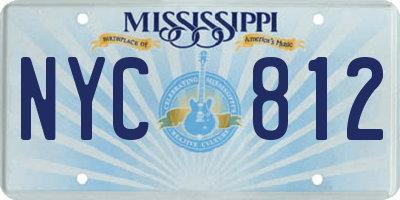 MS license plate NYC812