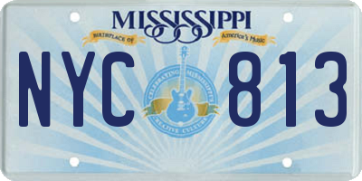 MS license plate NYC813