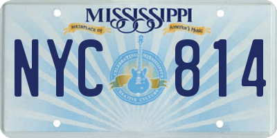 MS license plate NYC814