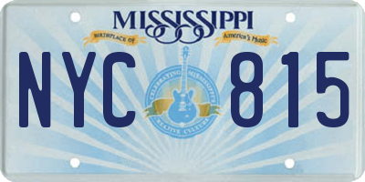 MS license plate NYC815