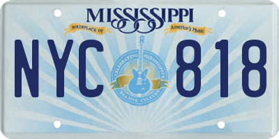 MS license plate NYC818