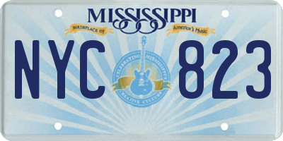 MS license plate NYC823