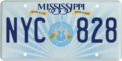 MS license plate NYC828