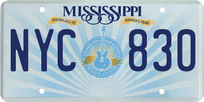 MS license plate NYC830