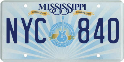 MS license plate NYC840