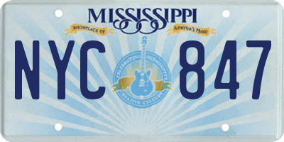 MS license plate NYC847