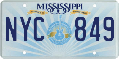 MS license plate NYC849
