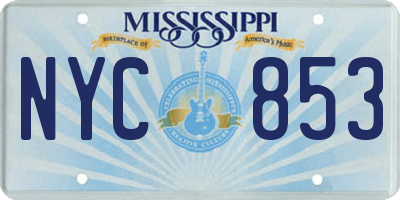 MS license plate NYC853