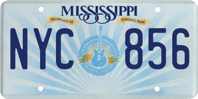 MS license plate NYC856