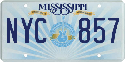 MS license plate NYC857