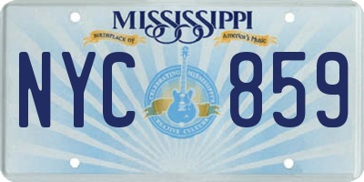 MS license plate NYC859