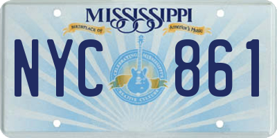 MS license plate NYC861
