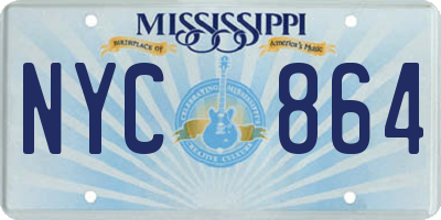 MS license plate NYC864