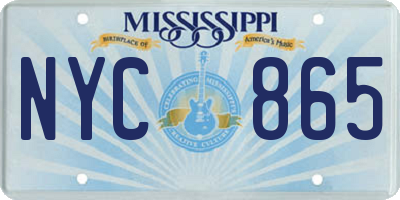 MS license plate NYC865